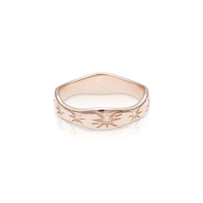 Galaxy Engraved Ring Rose Gold