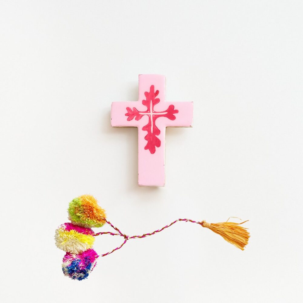 Ahoy Trader - Jai Vasicek Frond Pink Mini Cross