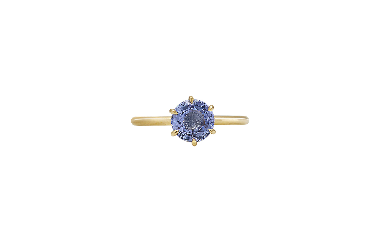 Divination Ring Round Periwinkle Ceylon Sapphire 18k Yellow Gold