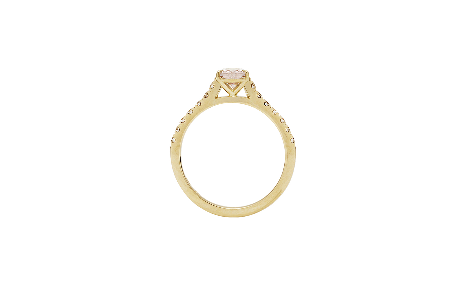 Glinda Ring Oval Morganite and Diamonds 18k Yellow Gold