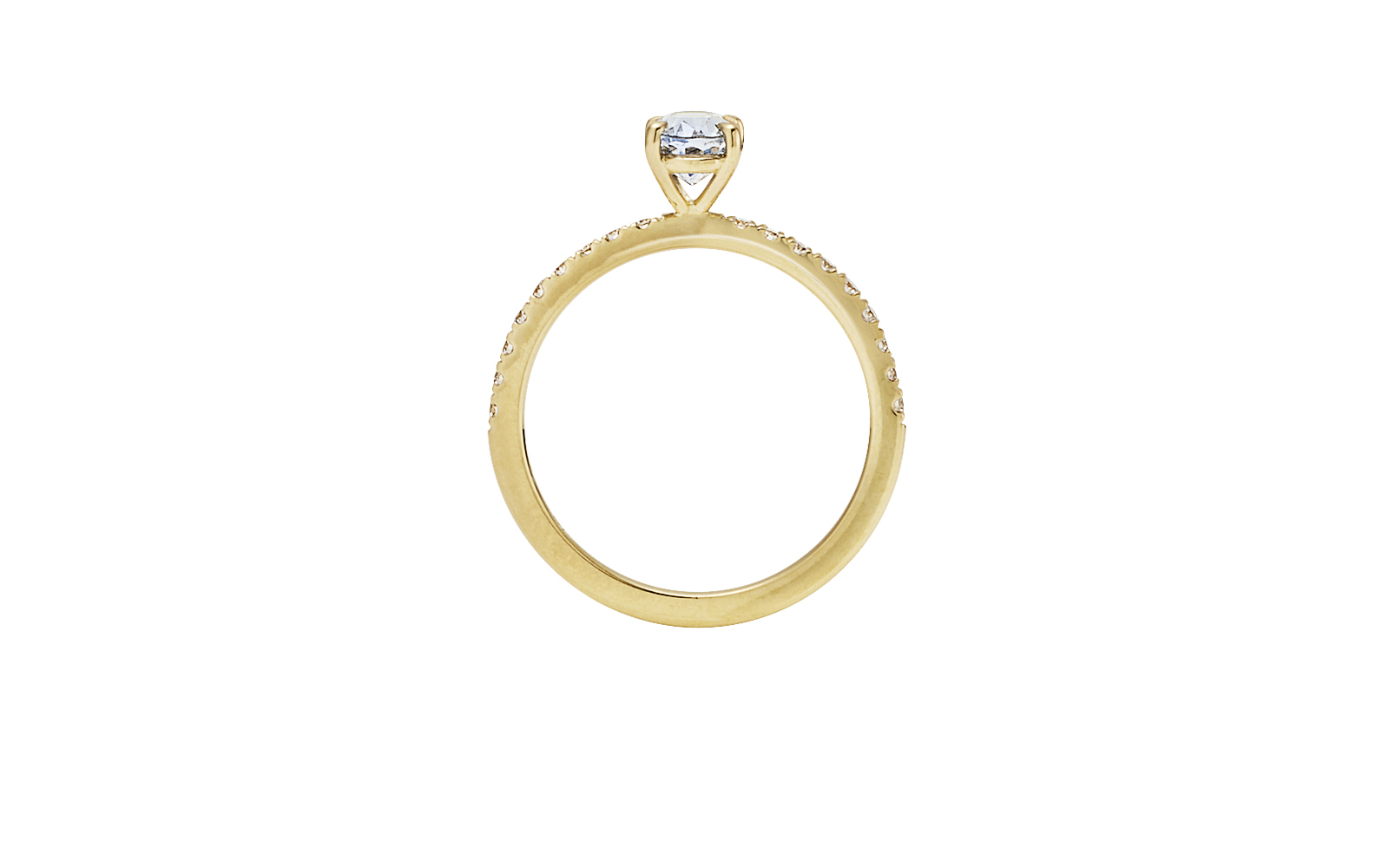 Moonrise Ring Oval Ice Blue Ceylon Sapphire and Diamonds 18k Yellow Gold