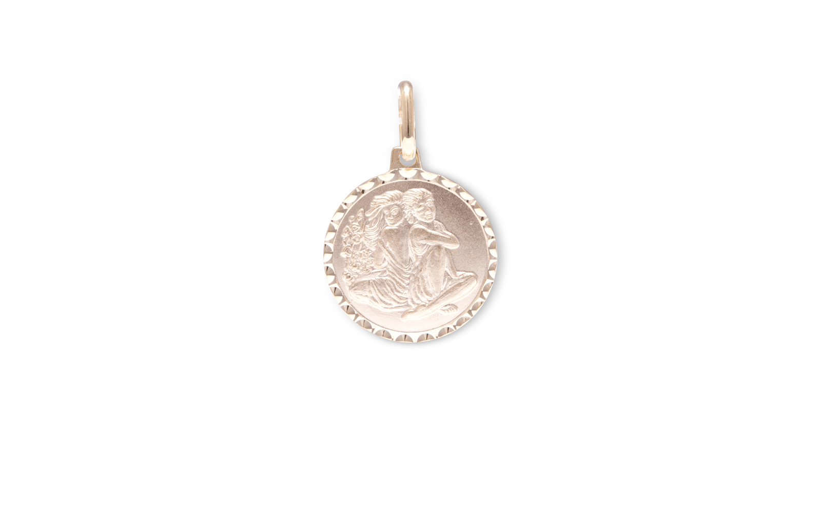 Zodiac Flower Star sign medallion Sterling Silver