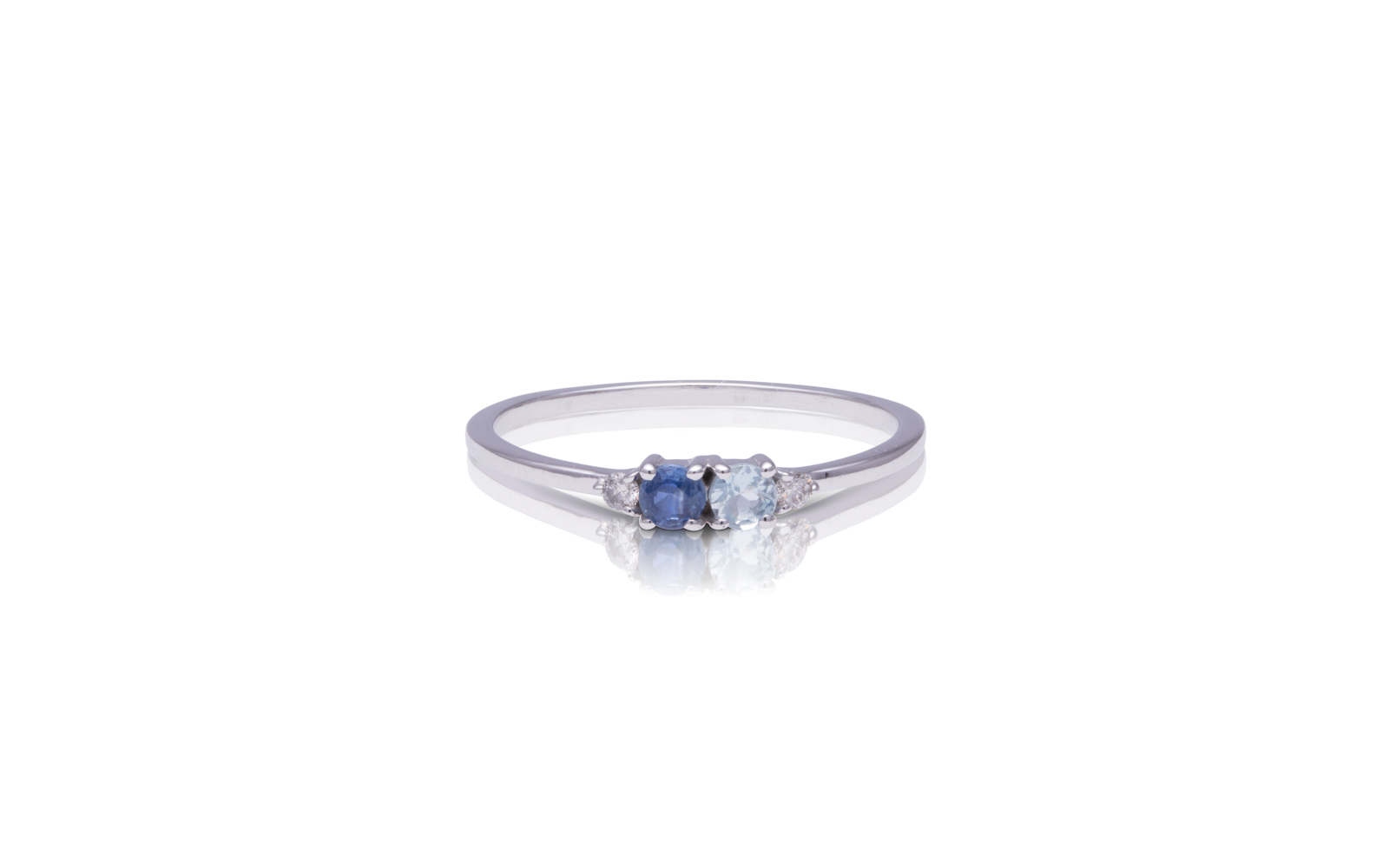 Lady Montague Ring Sapphire & Aquamarine White Gold