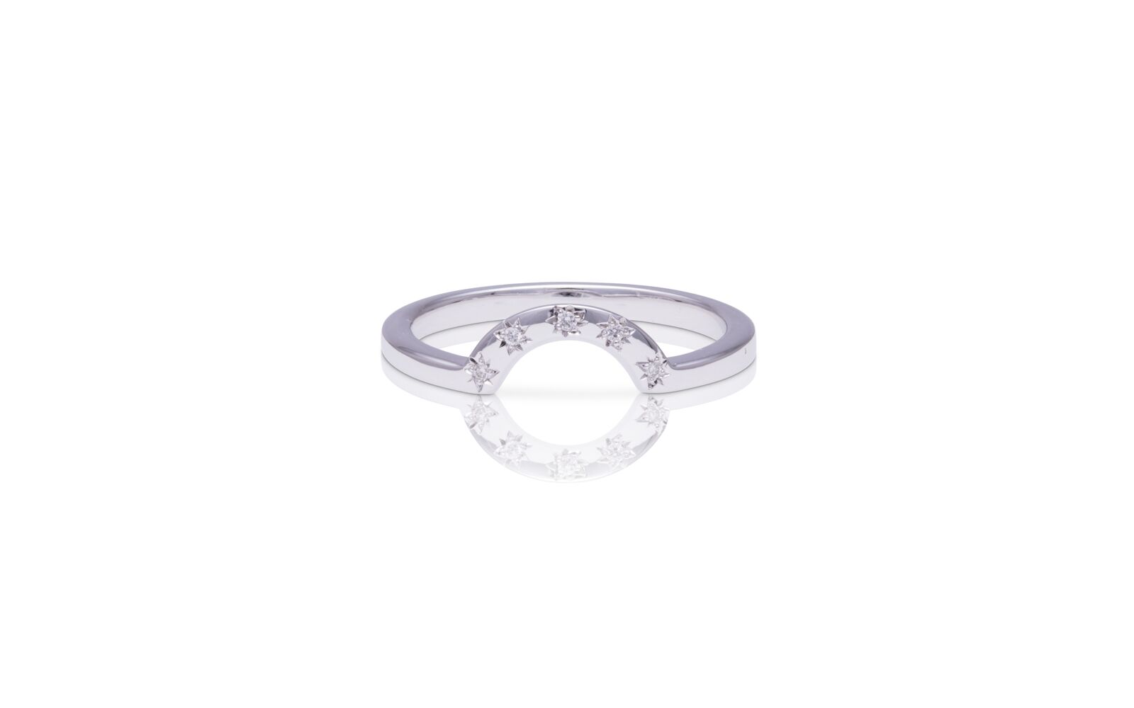 Arch Nesting Star Band White Gold