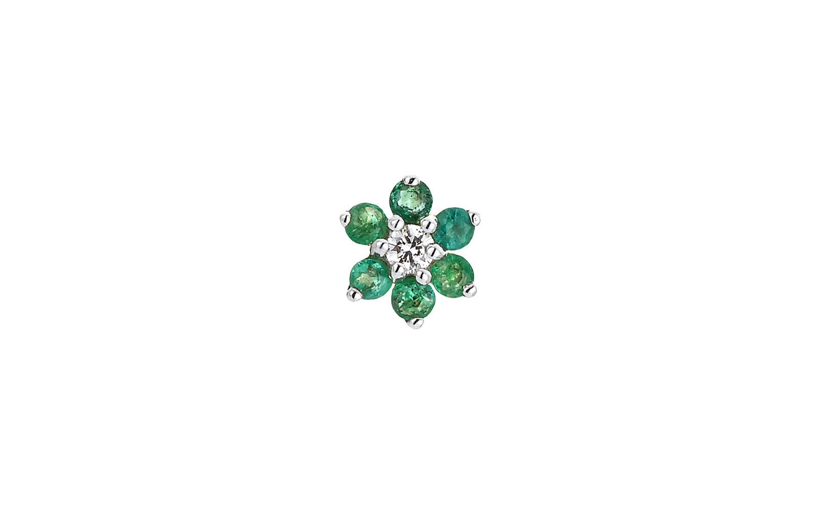 Lux Floral Cluster Earring Emeralds Diamond White Gold