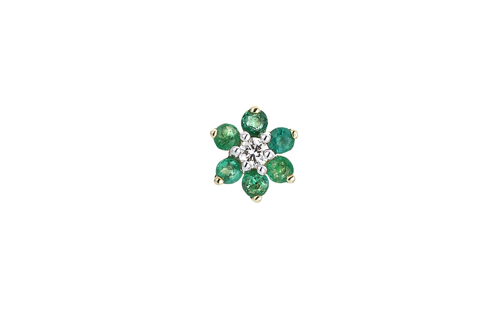 Lux Floral Cluster Earring Emeralds Diamond Yellow Gold
