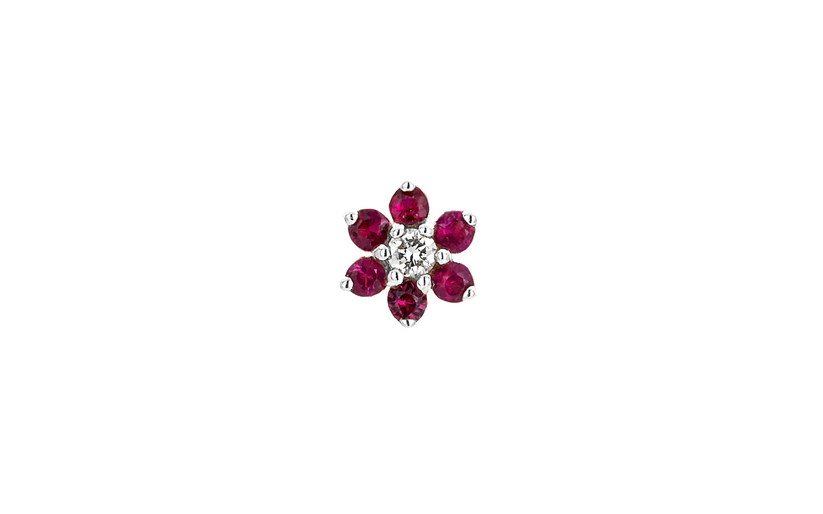 Lux Floral Cluster Earring Rubies Diamond White Gold