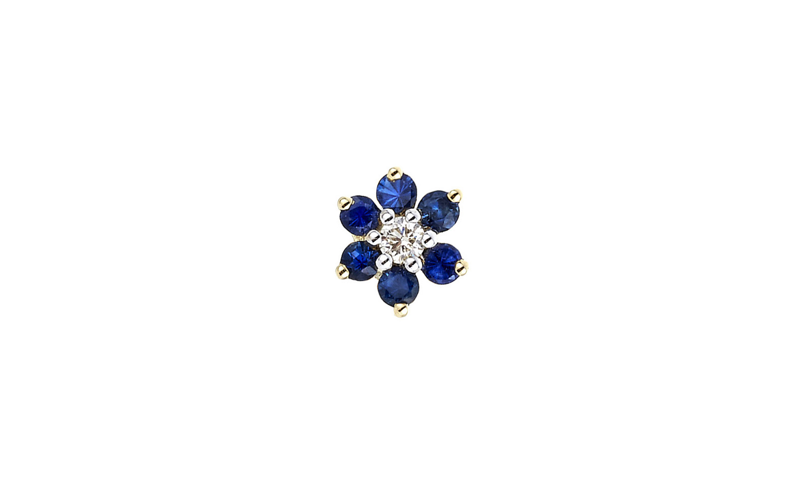 Lux Floral Cluster Earring Sapphires Diamond Yellow Gold