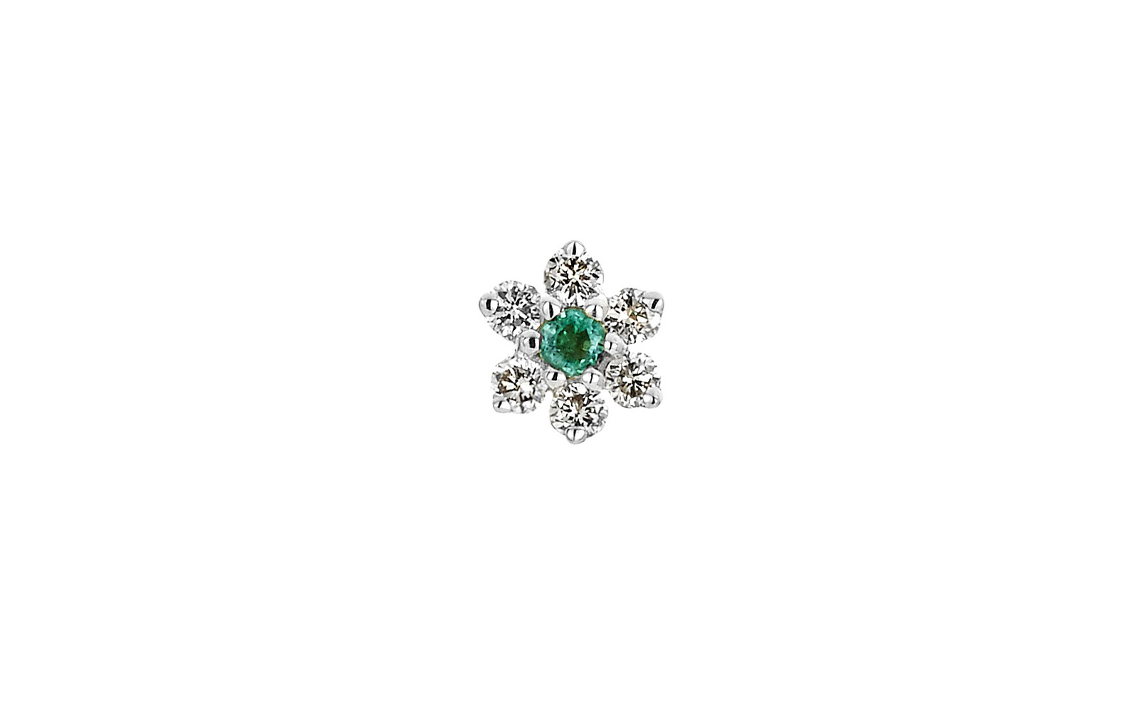 Lux Floral Cluster Earring Diamonds Emerald White Gold