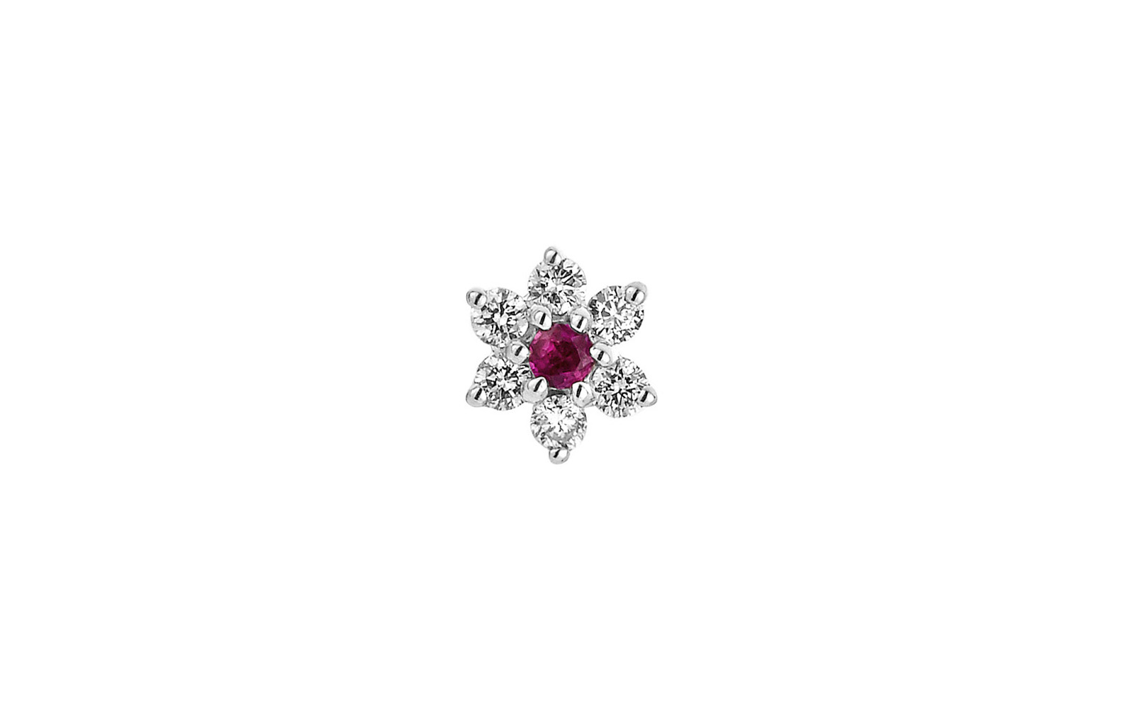 Lux Floral Cluster Earring Diamonds Ruby White Gold