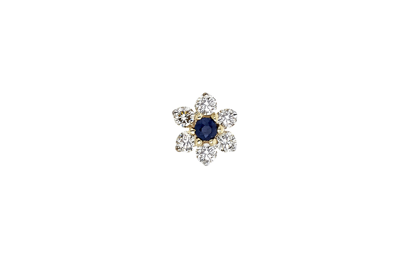 Lux Floral Cluster Earring Diamonds Sapphire Yellow Gold