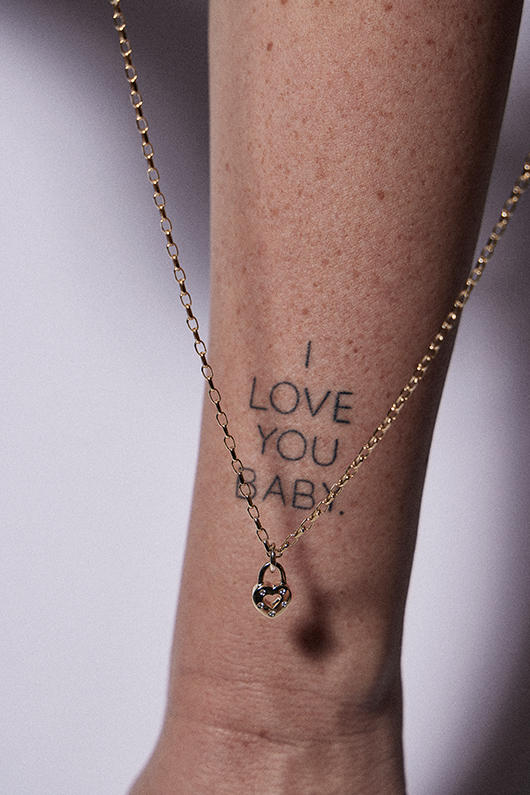 Heart Lock Pendant with Diamonds & Rubies 9k Yellow Gold