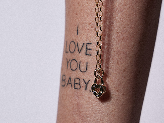 Heart Lock Pendant with Diamonds & Rubies 9k Yellow Gold