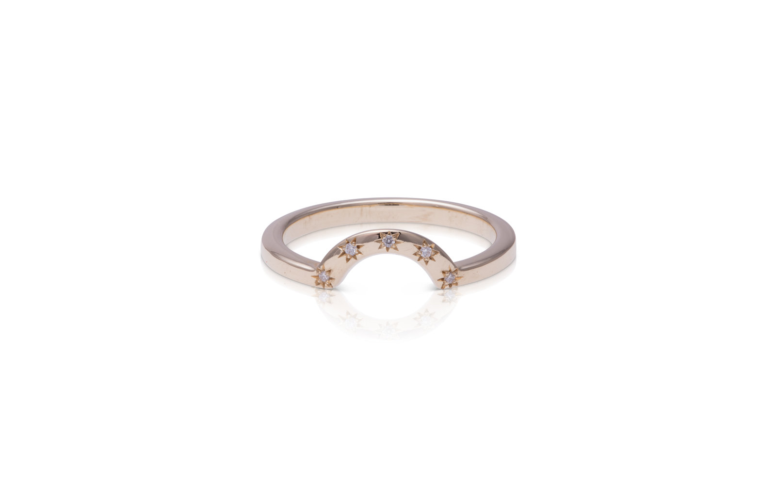Arch Nesting Star Band Yellow Gold