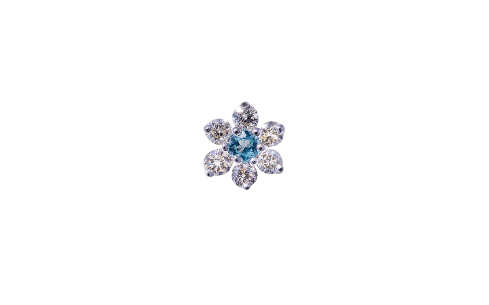 Lux Floral Cluster Earring Diamonds Aquamarine White Gold