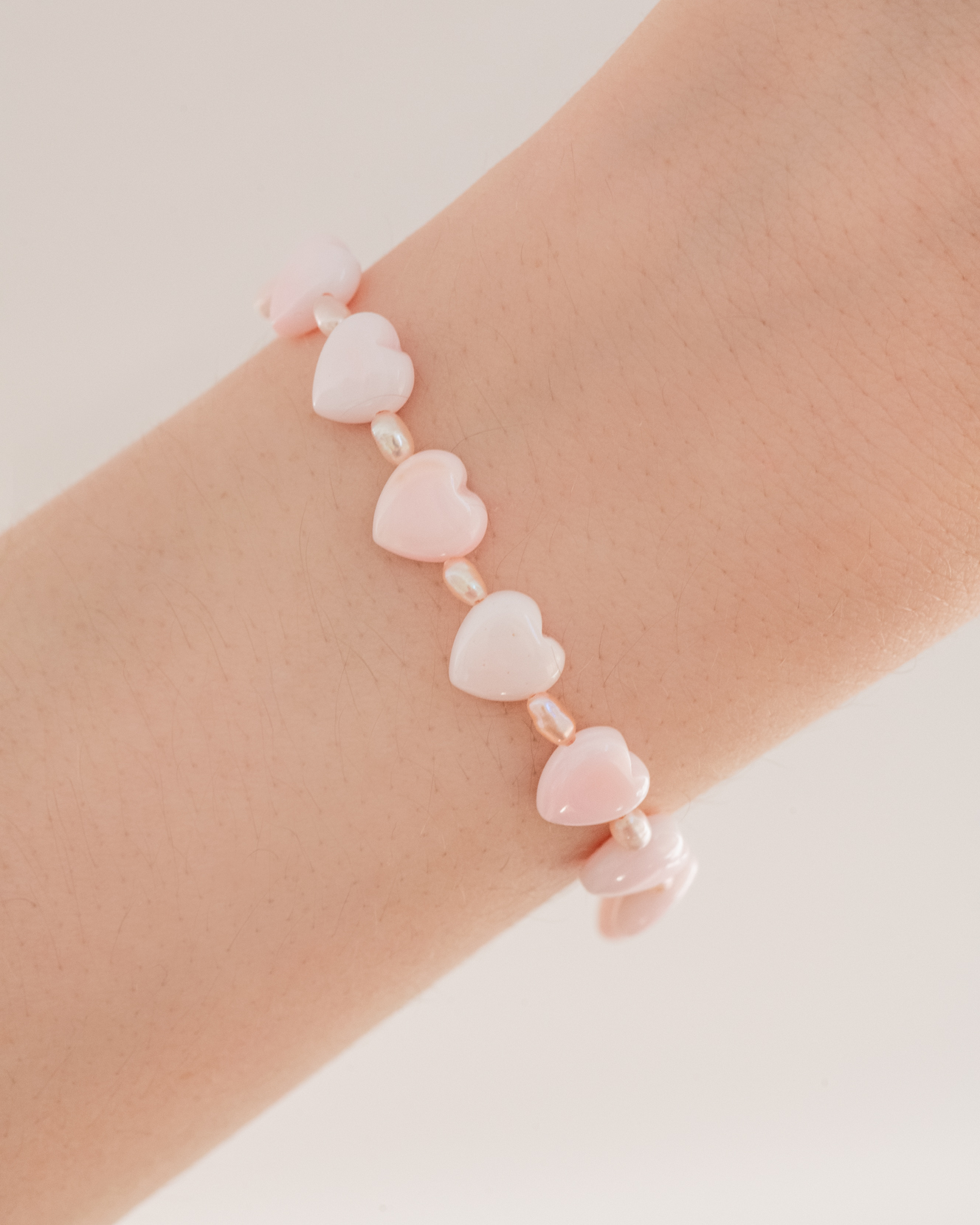Sweetheart Shell Heart and Pink Pearl Bracelet