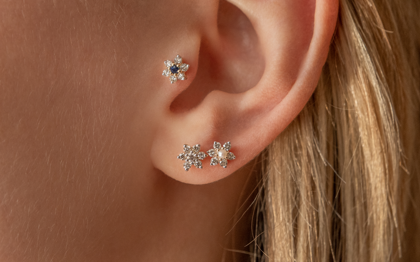 Lux Floral Cluster Earring Diamonds White Gold