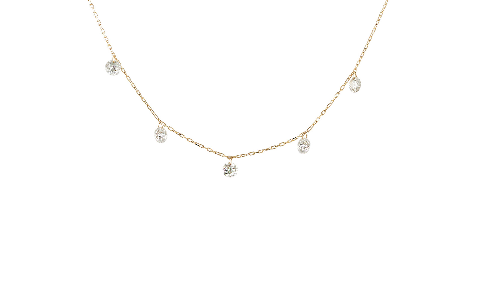 Starry Night Cinque Diamond Drop Necklace 18k Yellow Gold