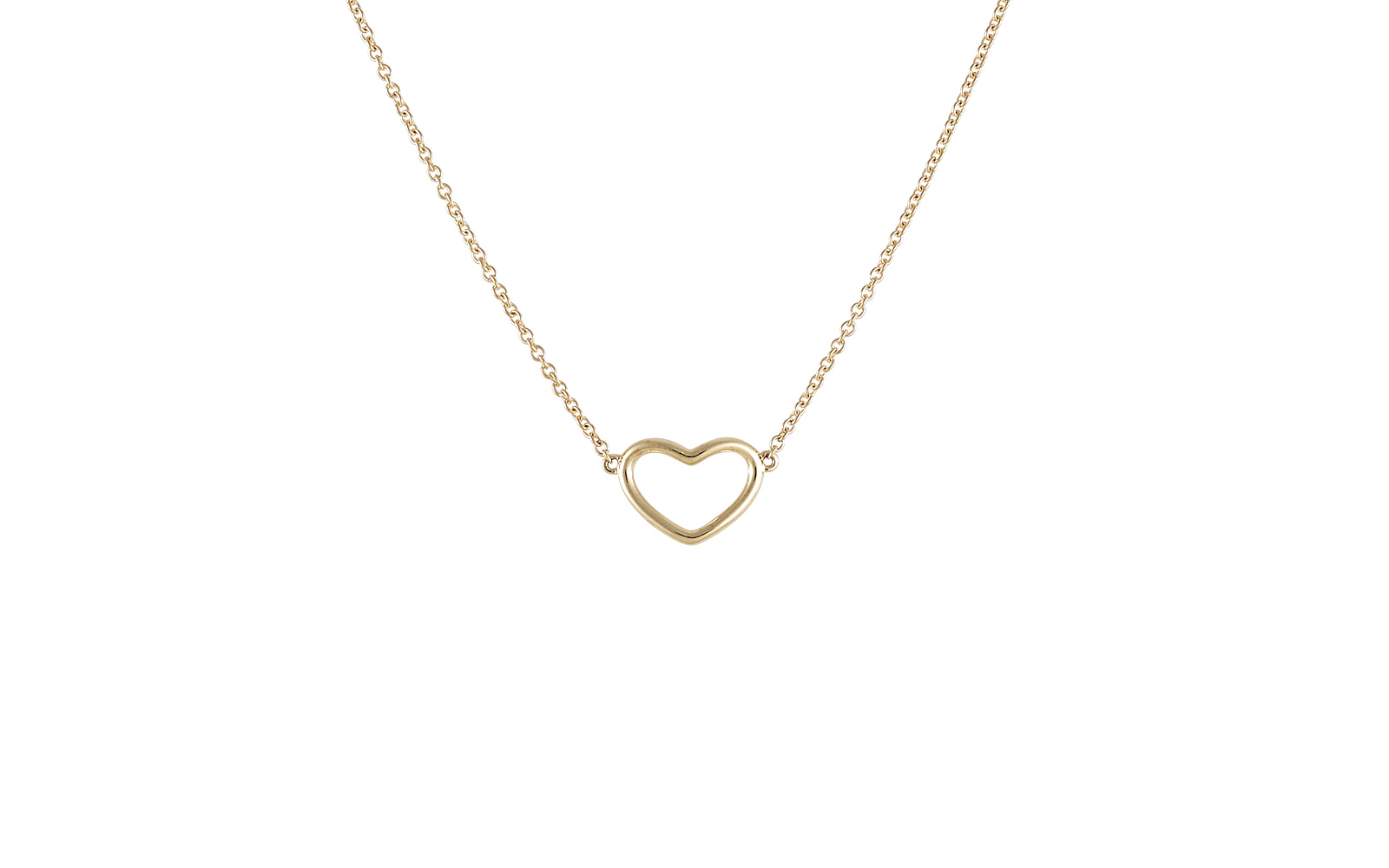Fine Heart Necklace Yellow Gold
