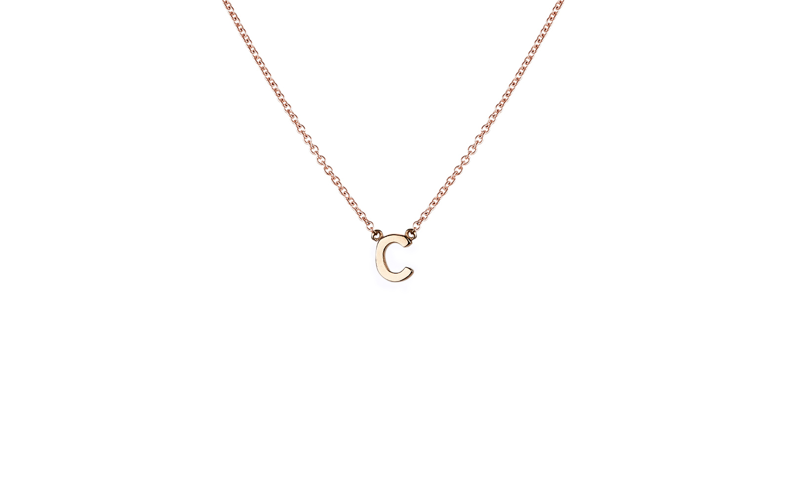 Initial Necklace Rose Gold