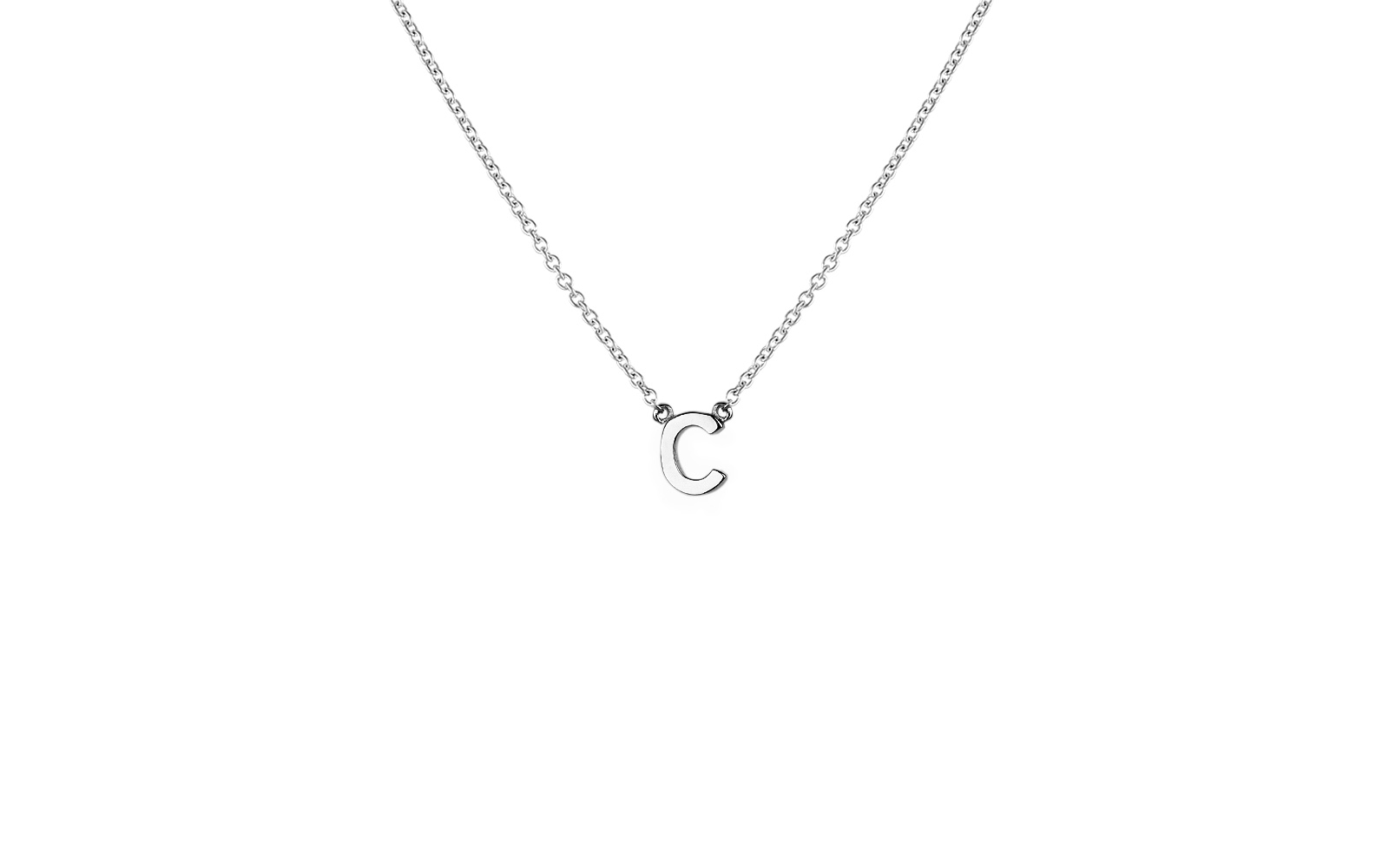 Initial Necklace White Gold