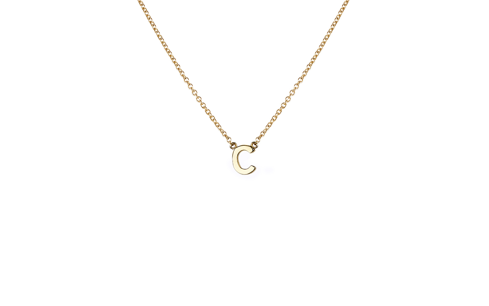 Initial Necklace Yellow Gold