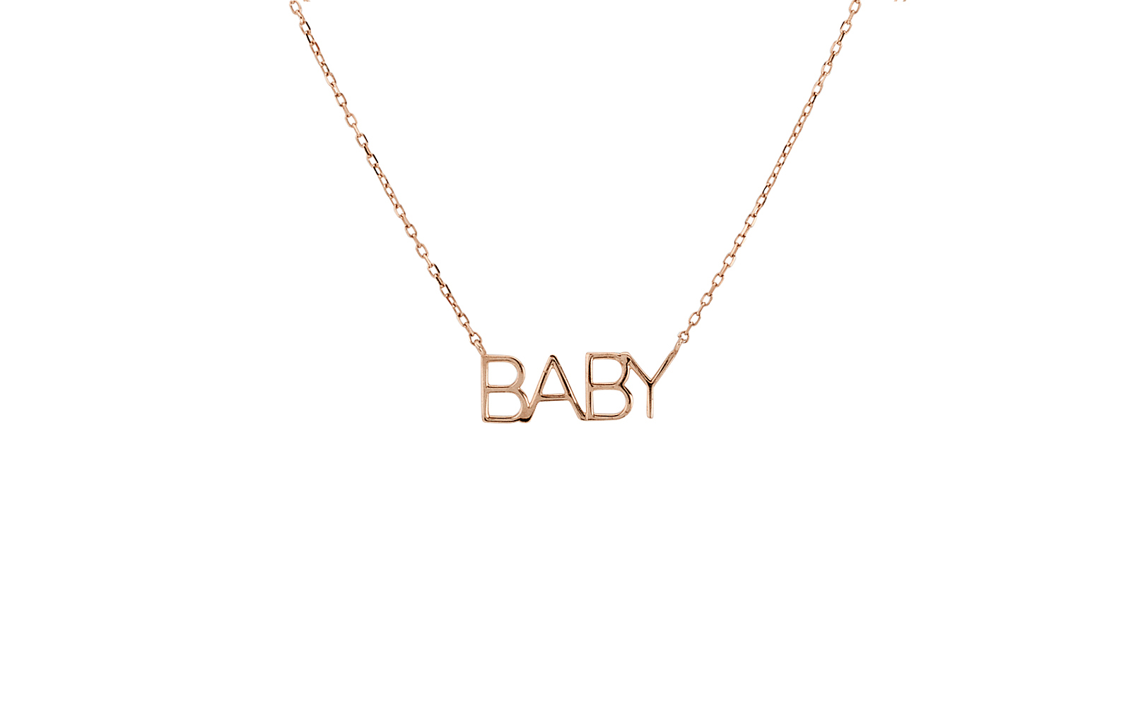 Nameplate Baby Necklace Rose Gold