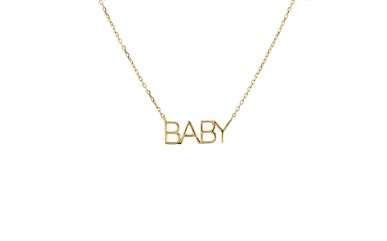 Nameplate Baby Necklace Yellow Gold
