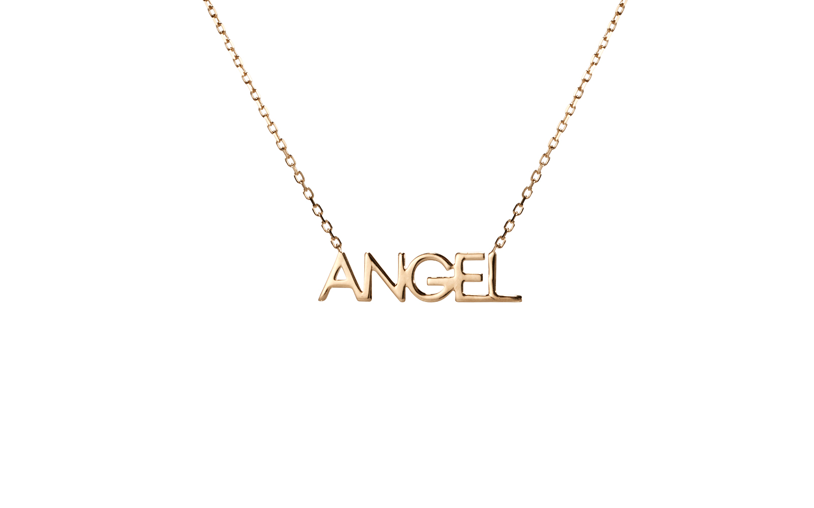 Nameplate Angel Necklace Rose Gold