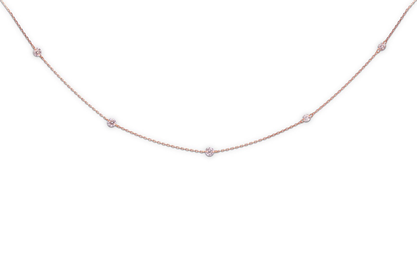 Starry Night Cinque Diamond Necklace 18k Rose Gold