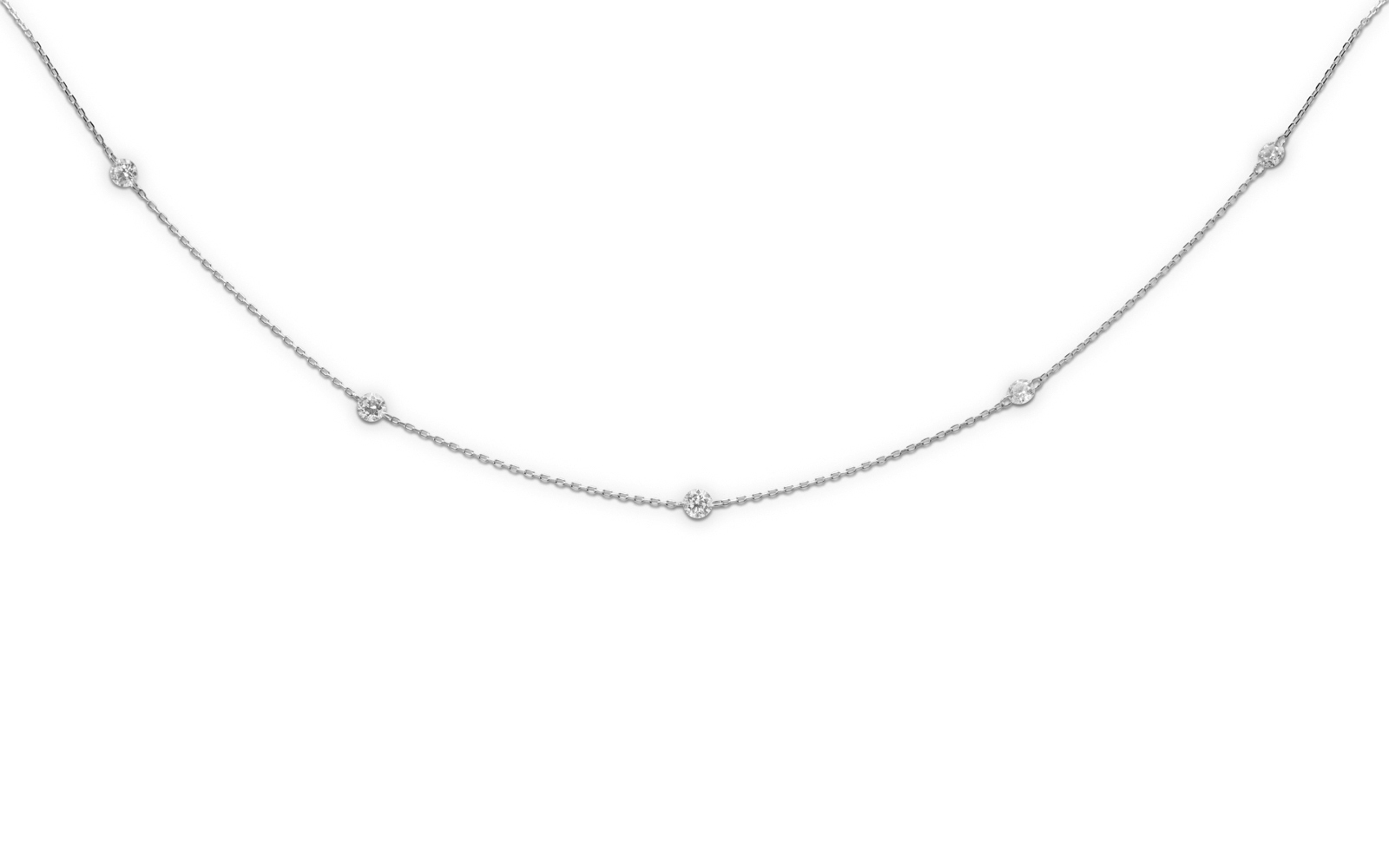 Starry Night Cinque Diamond Necklace 18k White Gold
