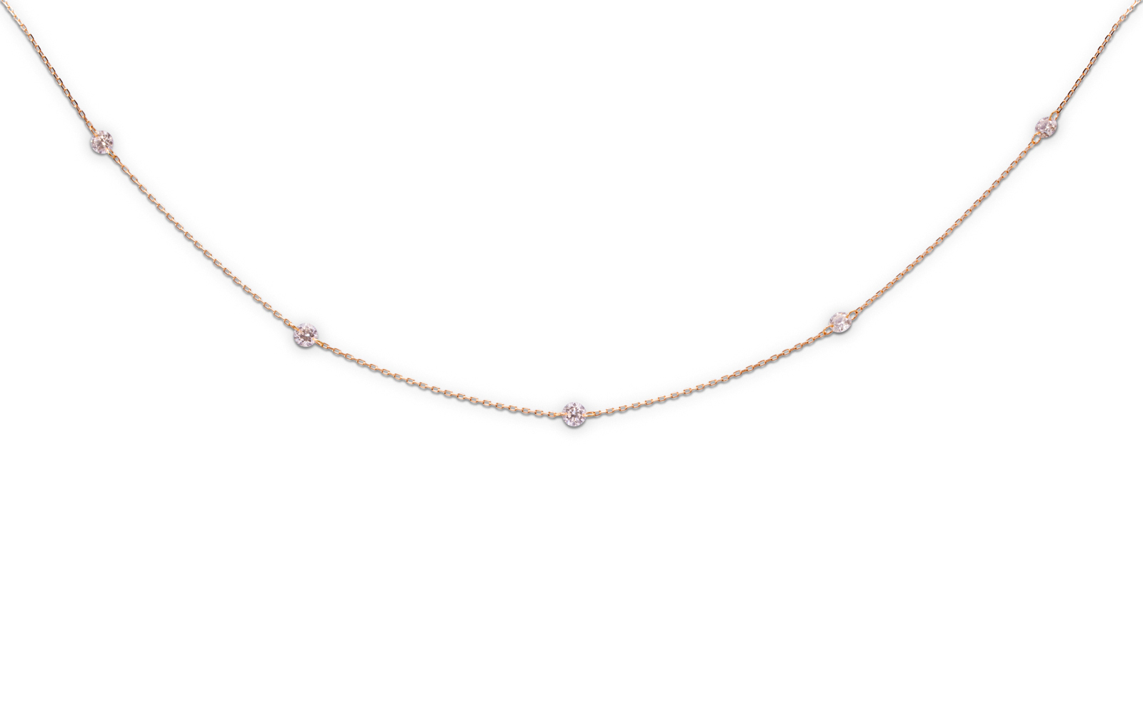 Starry Night Cinque Diamond Necklace 18k Yellow Gold