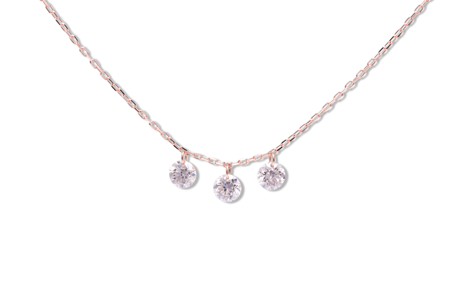 Starry Night Diamond Trio Necklace 18k Rose Gold