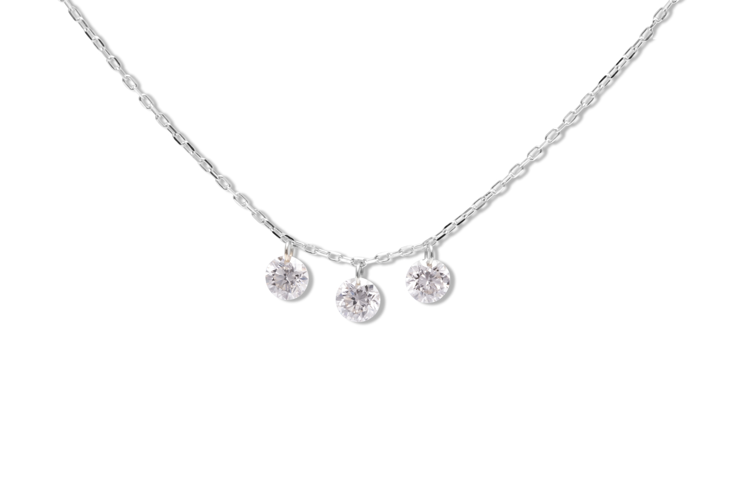 Starry Night Diamond Trio Necklace 18k White Gold