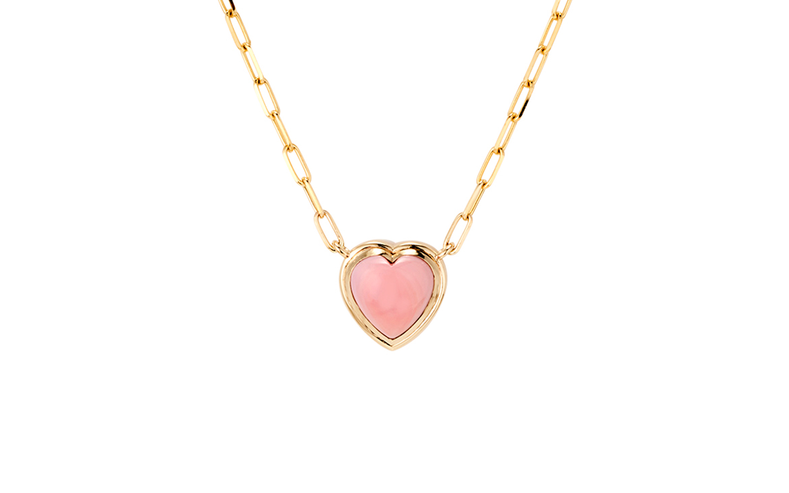 Sweetheart Conch Large Heart Necklace Yellow Gold