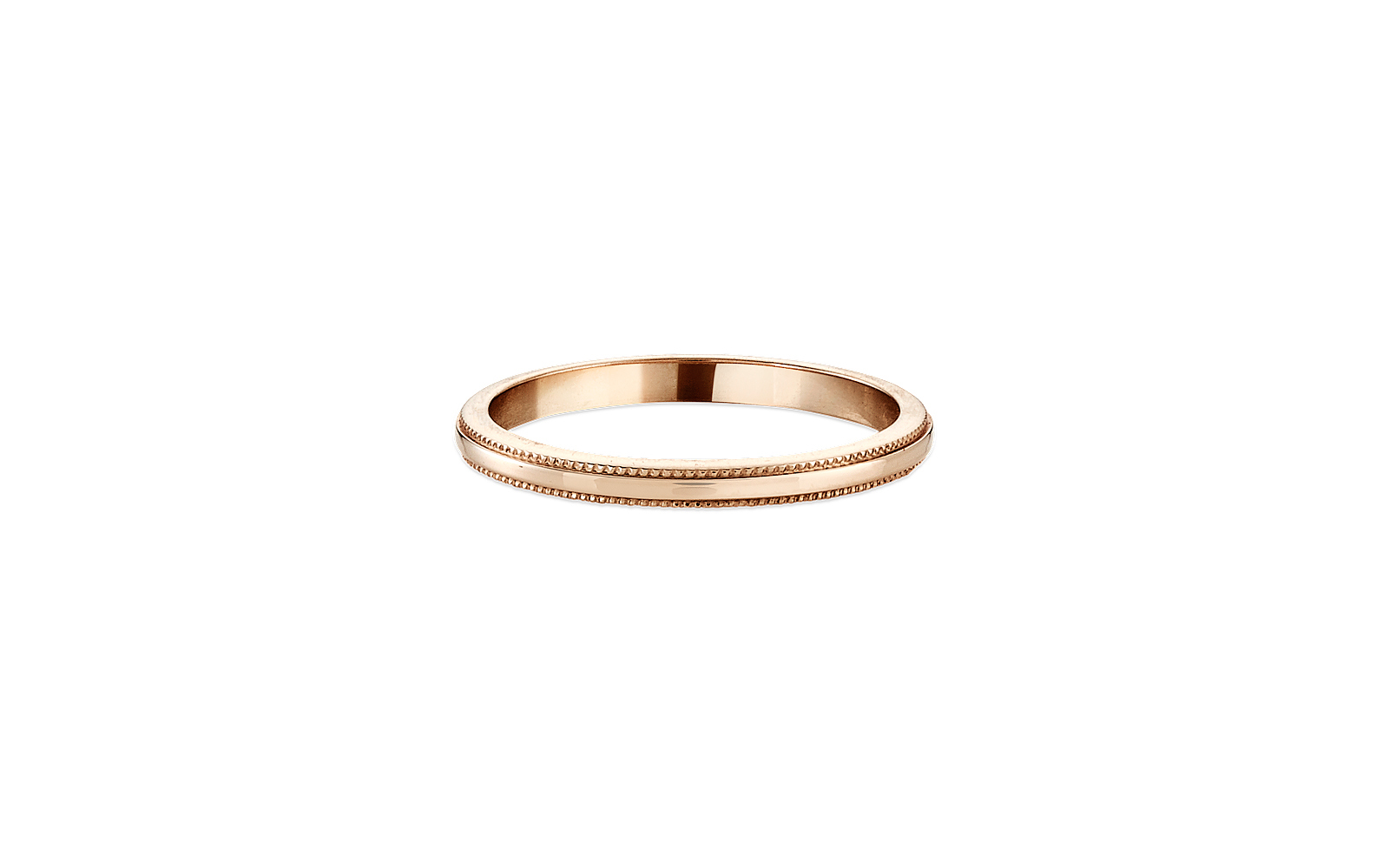 Betrothed Band with Milgrain edge 14k Rose Gold