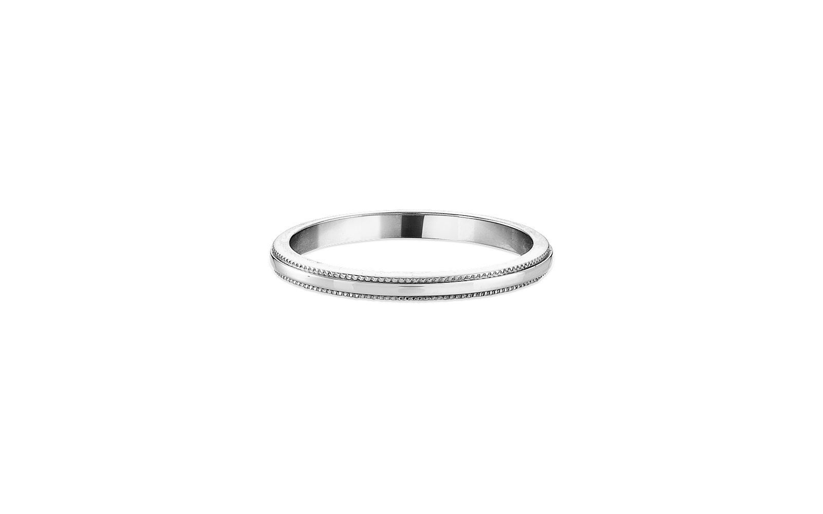 Betrothed Band with Milgrain edge 14k White gold