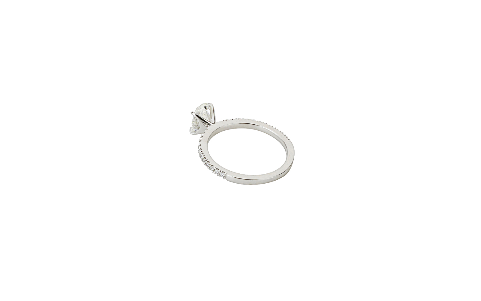 Charming Ring 1.00ct Oval Diamond 18k White Gold