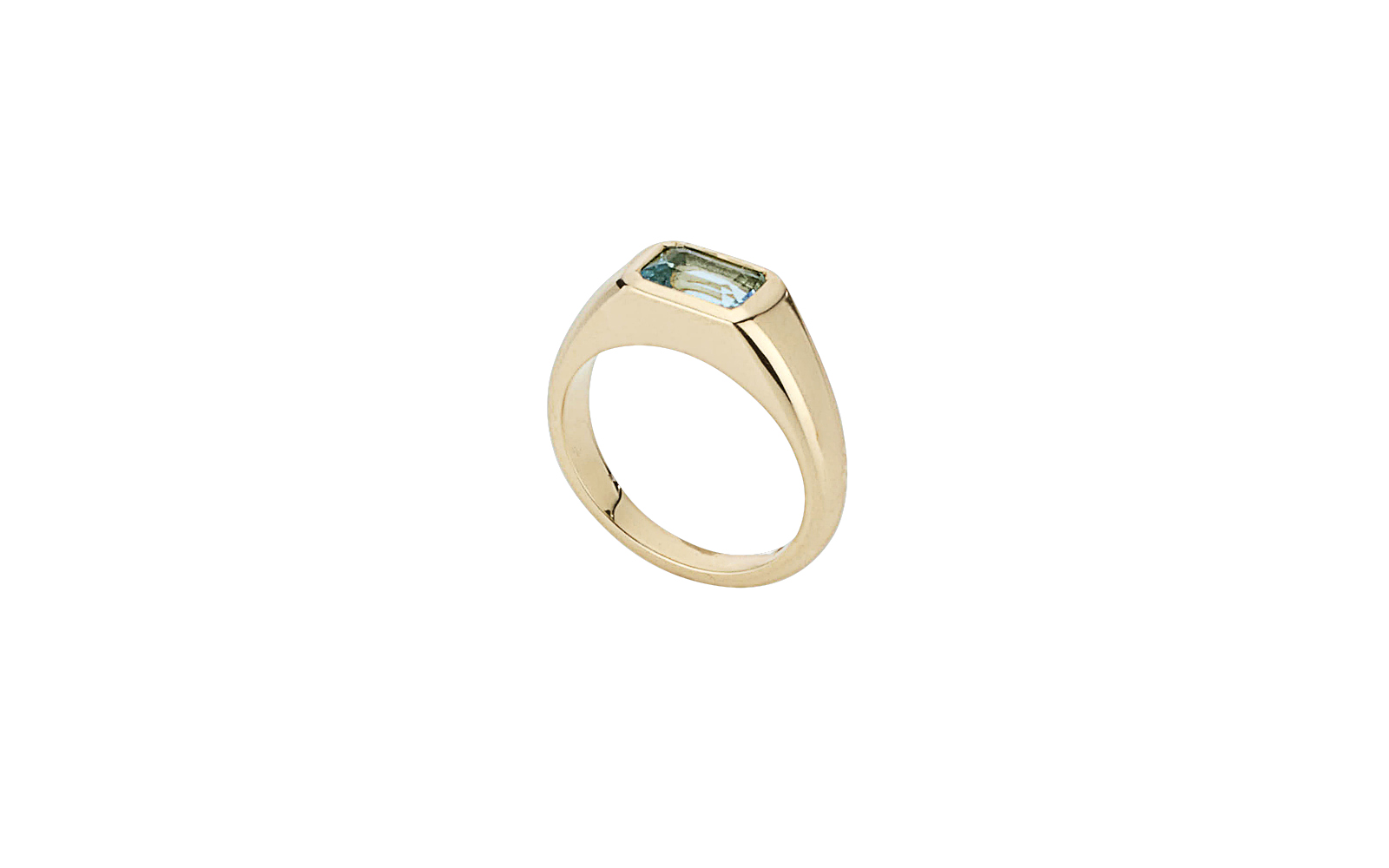 Essence Ring Aquamarine Yellow Gold