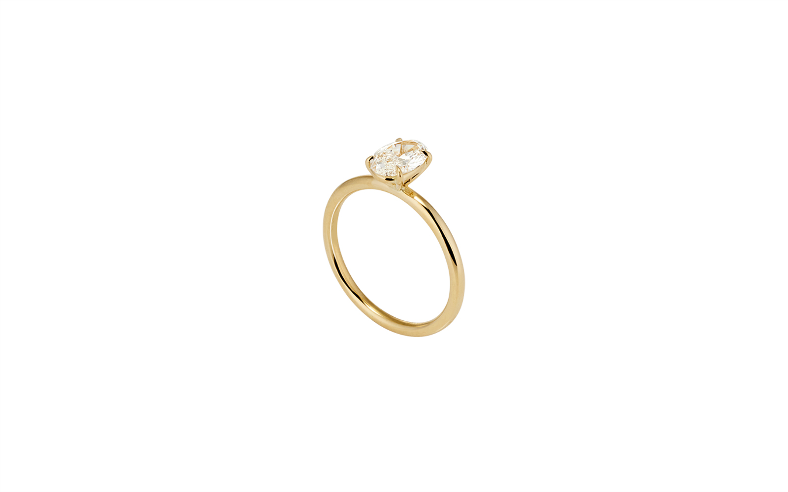 Everafter 0.70ct Oval Diamond Ring 18k Yellow Gold