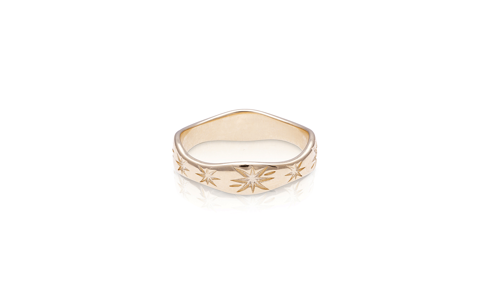 Galaxy Engraved Ring Yellow Gold