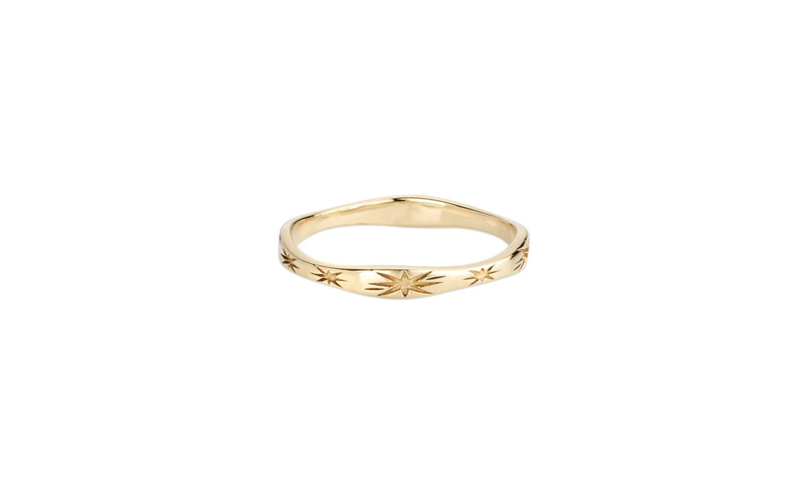 Galaxy Engraved Petite Ring Yellow Gold