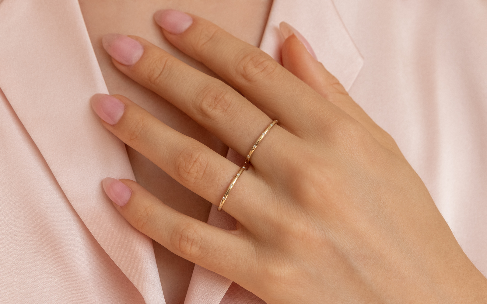 Girl Ring with Diamonds Rose Gold
