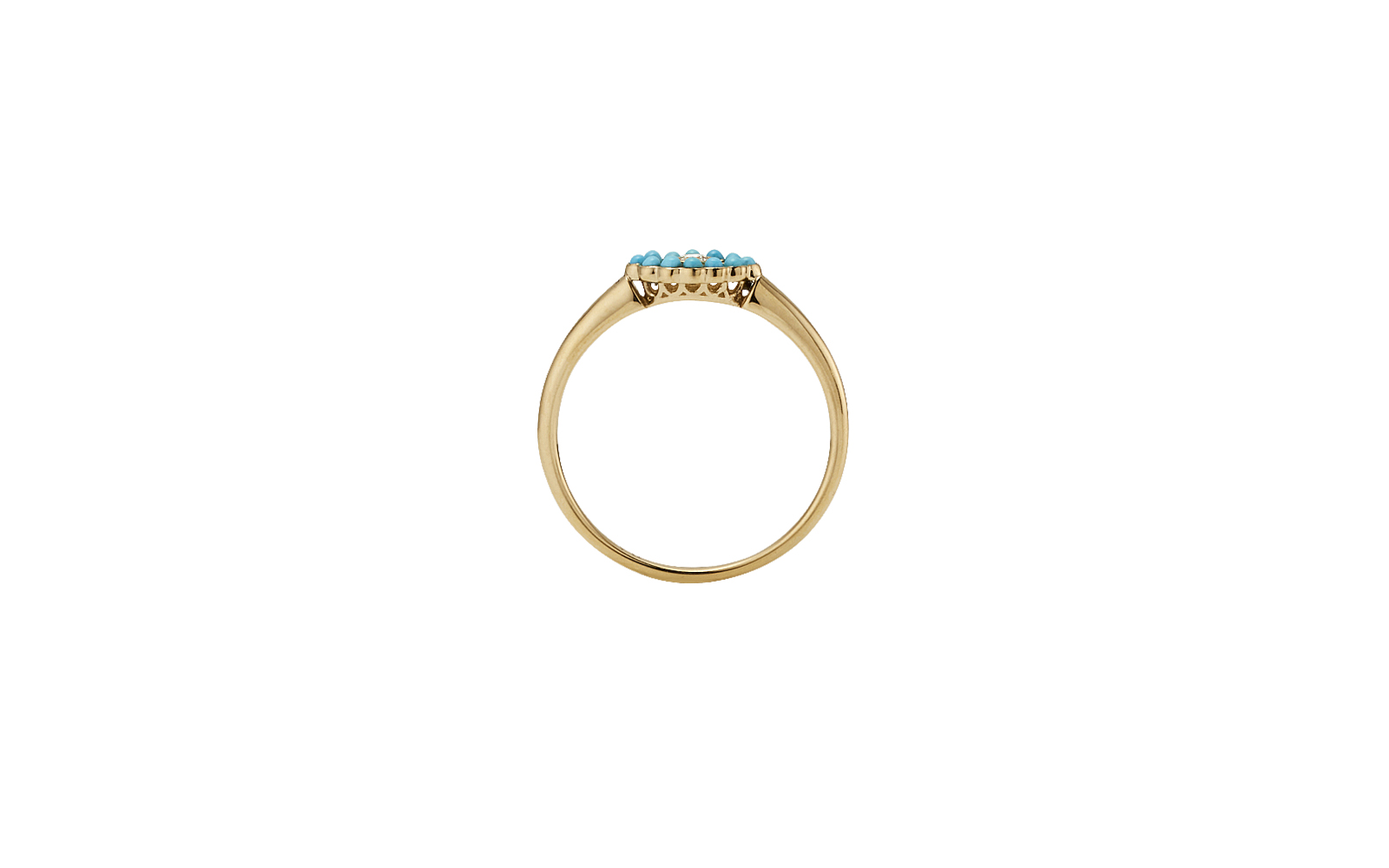 Guide Ring with Turquoise Surround 14k Yellow Gold