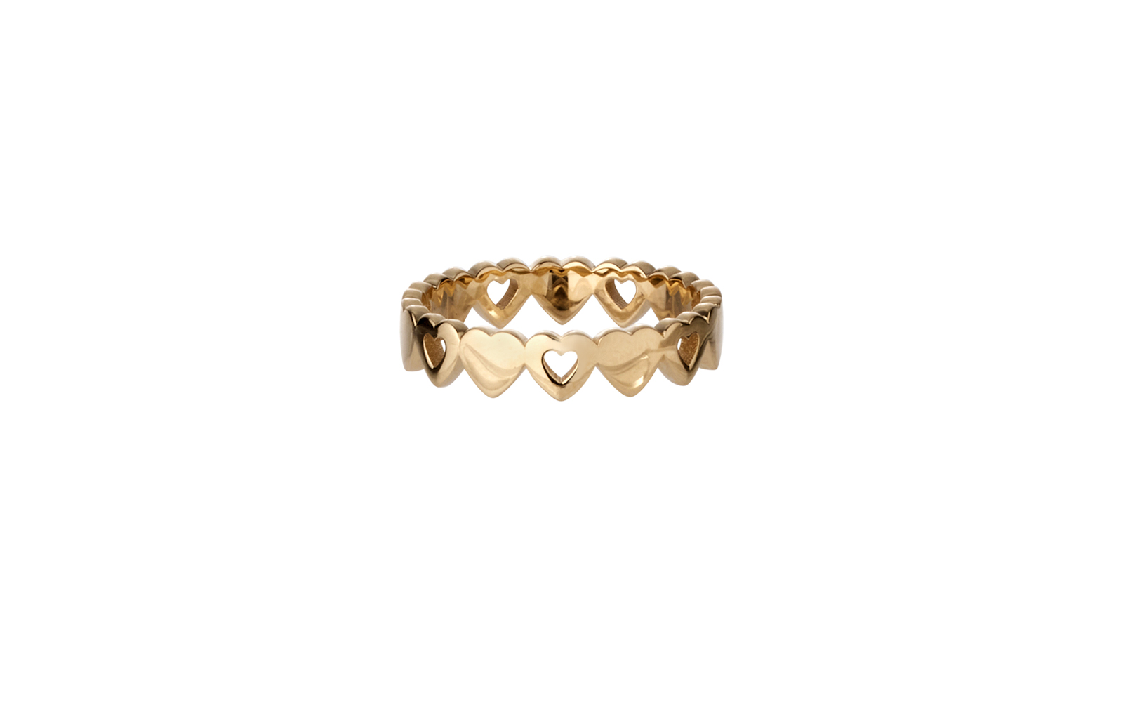 Heart On Eternity Ring Yellow Gold