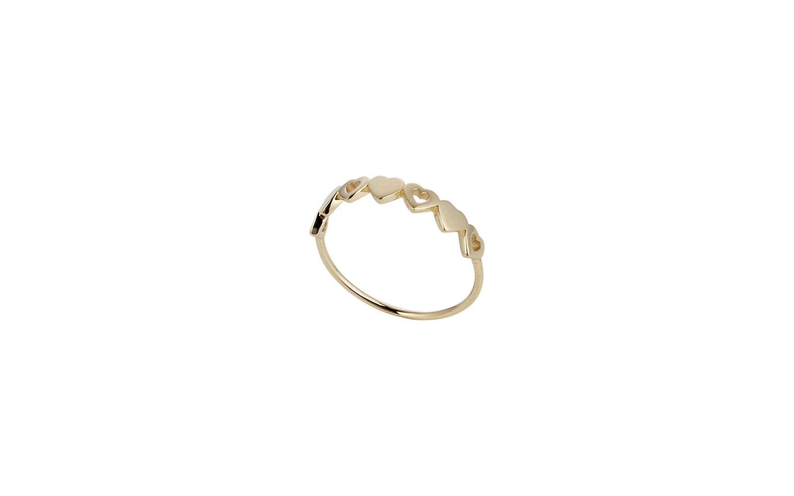 Heart On Ring Yellow Gold