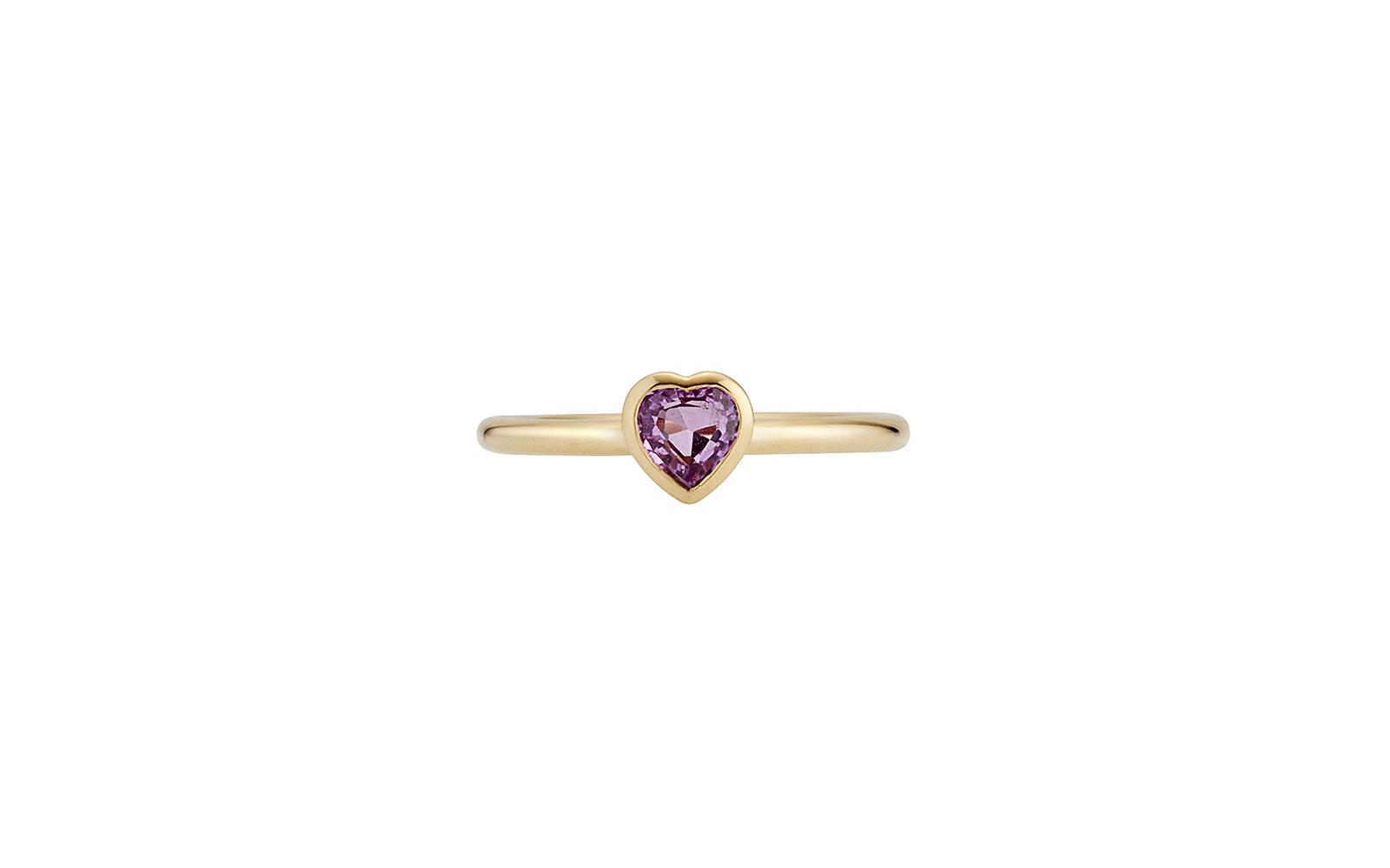 Heartbeat Pink Sapphire Ring 14k Yellow Gold