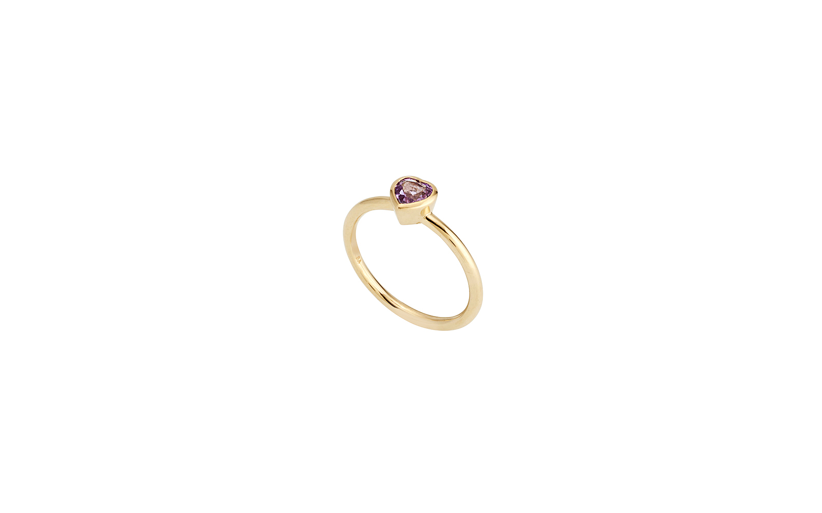 Heartbeat Pink Sapphire Ring 14k Yellow Gold
