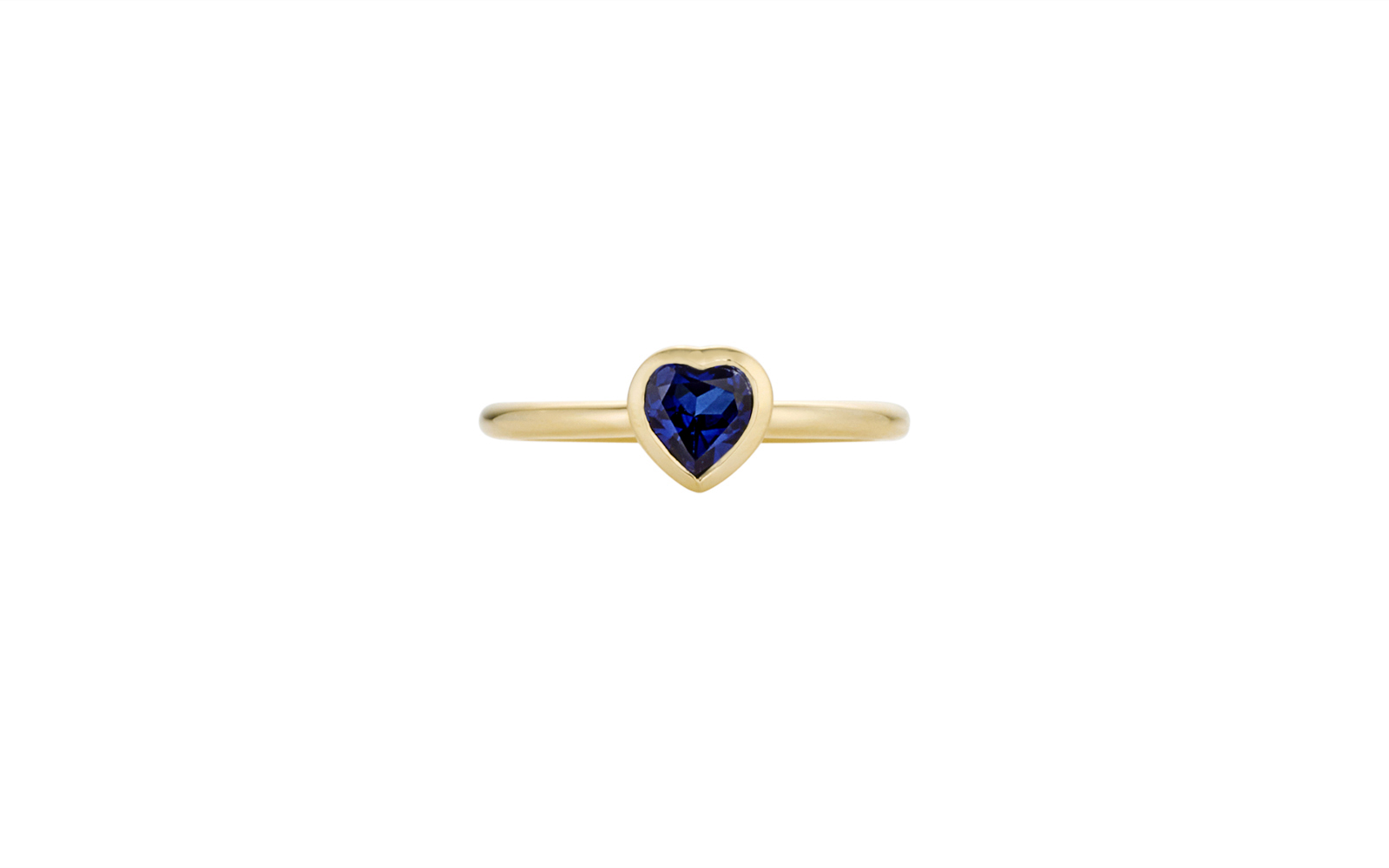 Heartbeat Lab Created Sapphire Ring Yellow Gold