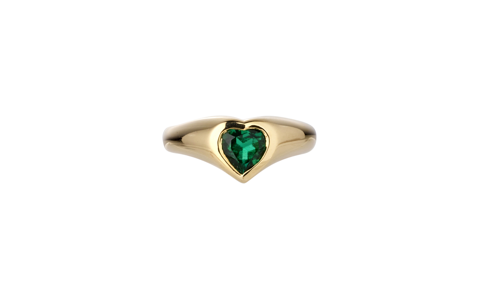 Hearts on Fire lab created Emerald Ring Yellow Gold